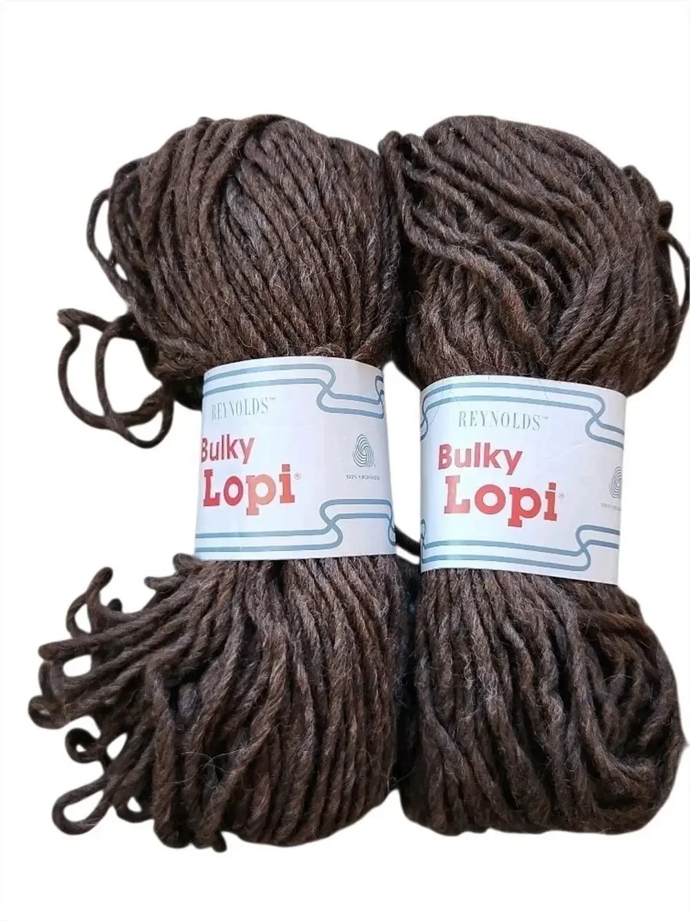Reynolds Bulky Lopi Yarn Lot 2 Skeins Brown Icelandic Wool 100g